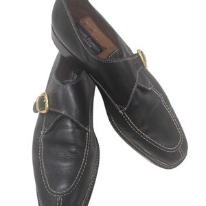 Italian Premier Men's Single Monk Strap with Gold Buckle Men's Shoes Size 10D.